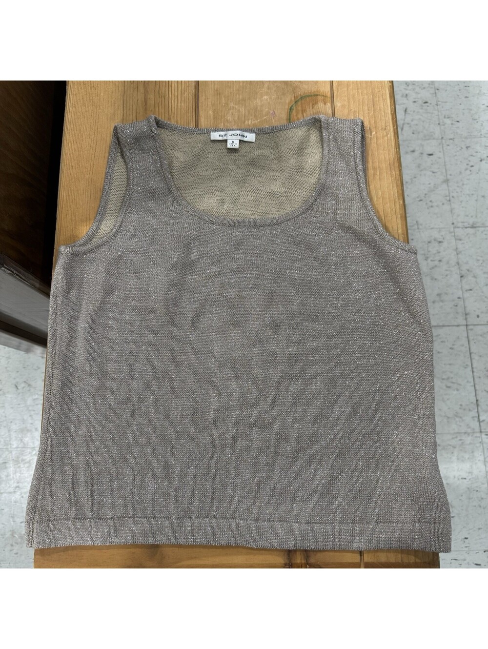 St John Gold Top Tank Blouse Sz S Small